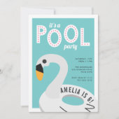 モデュラー スワン | プールパーティー 誕生日招待状 招待状 (正面)