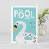 モデュラー スワン | プールパーティー 誕生日招待状 招待状 (スタンド正面)