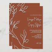 モデラテラコッタラインアート葉ズ&シャドウインヴィータ 招待状 (正面/裏面)