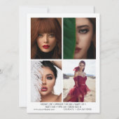 モデリモダンング演技コンポジットカード5フォトホワイト 招待状 (裏面)