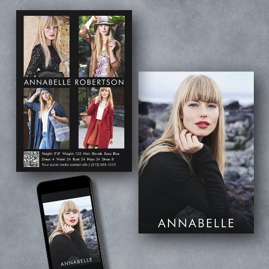 モデリモダンング5フォトモデルQRコードコンポジットカード 招待状