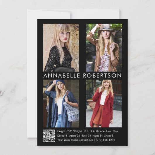 モデリモダンング5フォトモデルQRコードコンポジットカード 招待状 (裏面)