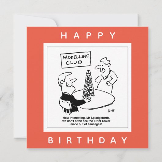 モデリングエッフェルタワー漫画 カード (正面)