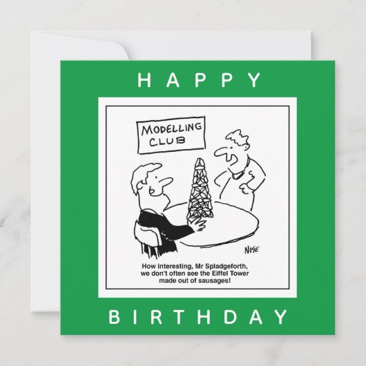 モデリングエッフェルタワー漫画 カード (正面)