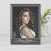 モデリングフォトカードプリントのダウンロード | 5枚の写真がZED 案内状 (スタンド正面)