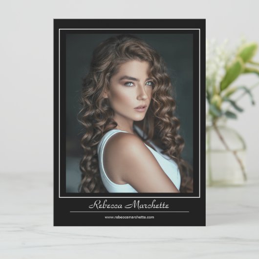 モデリングフォトカードプリントのダウンロード | 5枚の写真がZED 案内状 (スタンド正面)