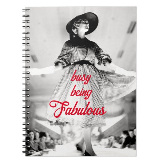 モデリングヴィンテージ忙しファッションの素晴らしさ ノートブック (正面)