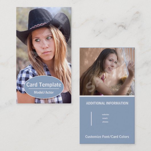 モデリング演技カードのヘッドショット 名刺 (正面/裏面)