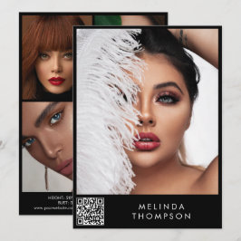 モデリンスタイリッシュグコンプカード5フォトQRコードブラック 招待状
