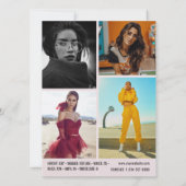 モデリンモダングコンプカード5写真QRコードピンク 招待状 (裏面)