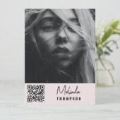 モデリンモダングコンプカード5写真QRコードピンク 招待状 (スタンド正面)