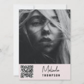 モデリンモダングコンプカード5写真QRコードピンク 招待状 (正面)