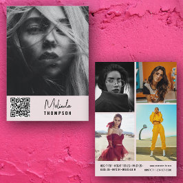 モデリンモダングコンプカード5写真QRコードピンク 招待状