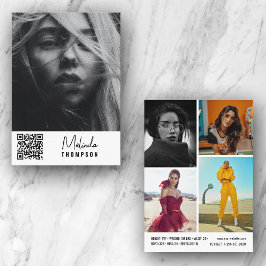 モデリンモダングコンプカード5写真QRコードホワイト 招待状