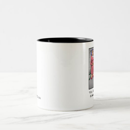 モデルおもしろいのユーモアのコーヒーマグをトレーニング ツートーンマグカップ (中央)