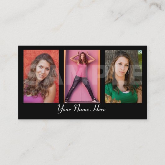 モデルおよび俳優のHeadshotの名刺 名刺 (正面)