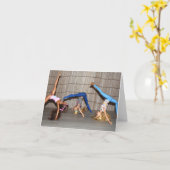 モデルが動作している。 カード (黄色い花)