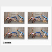 モデルが動作している。 長方形シール (シート)