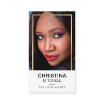 モデルとアクタモダンーのヘッドショットフェイク金ゴールドフレーム