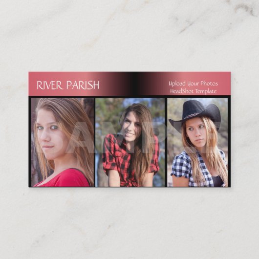 モデルとアクターのヘッドショット名刺 名刺 (正面)