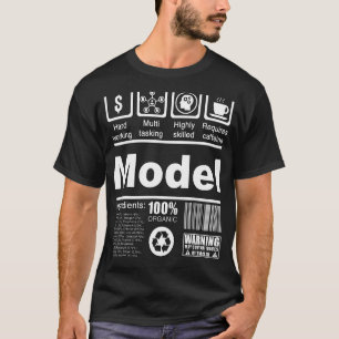 モデルと影響の栄養事実をモデル化する Tシャツ