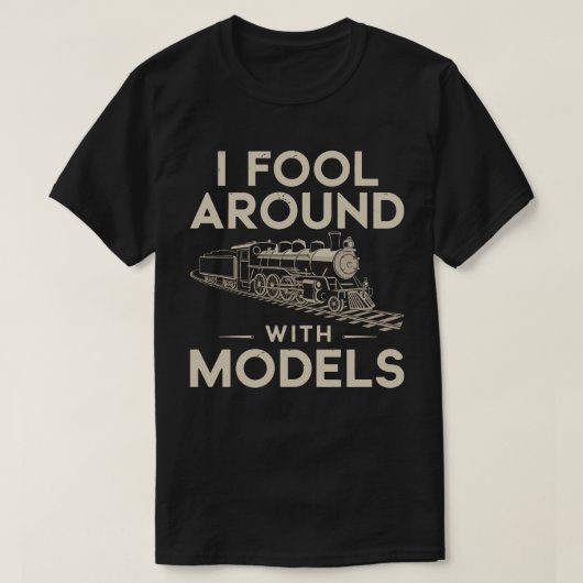 モデルのまわりにで愚か者 – 鉄道模型 Tシャツ (デザイン正面)