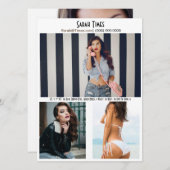 モデルの女性用コンポーネントカードテンプレート 招待状 (正面/裏面)