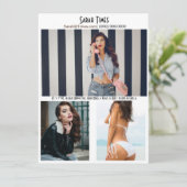 モデルの女性用コンポーネントカードテンプレート 招待状 (スタンド正面)