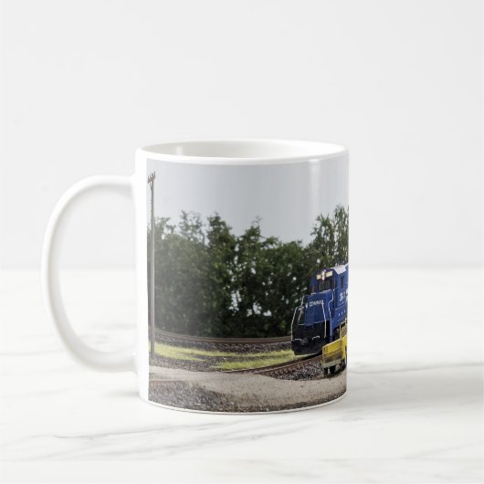 モデルの鉄道クローズアップ コーヒーマグカップ (左)
