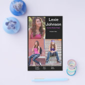 モデルまたはアクター用の片側HeadShotコンポジットカード チラシ (シングル)