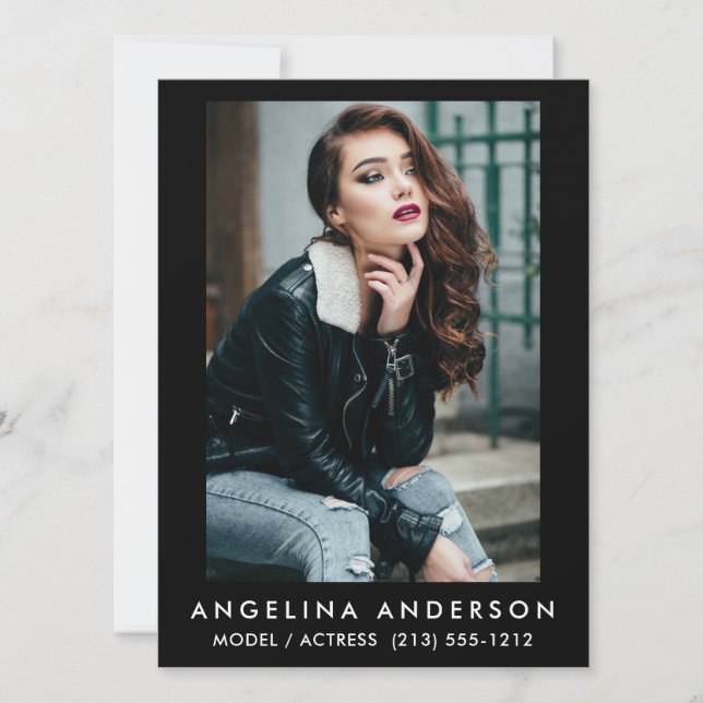 モデルアクターのフォトカードブラック (正面)