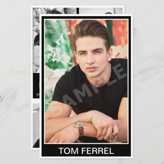 モデルアクターのヘッドショットが固定 (正面/裏面)