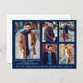 モデルアクターカード青5写真はがき ポストカード (正面/裏面)