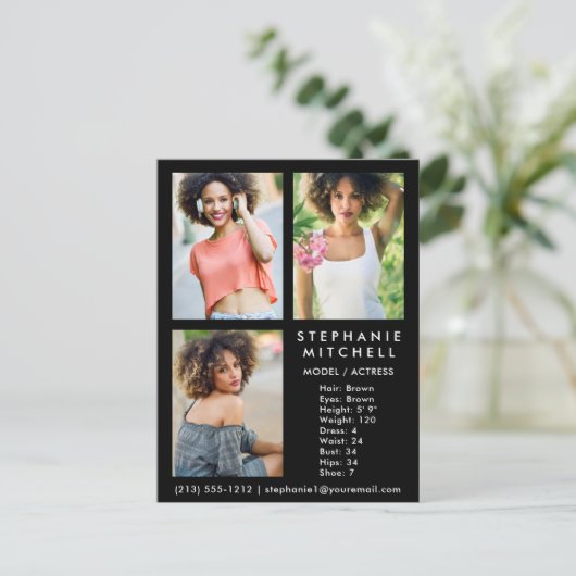 モデルアクターカード3フォトブロック – はがき (スタンド正面)