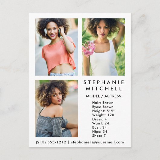 モデルアクターコンポネントカード3フォトWHT – はがき (正面)