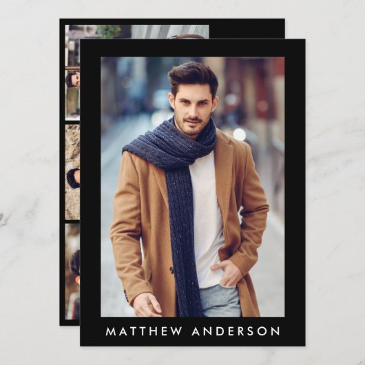 モデルアクタープロフェッショナルフォトコンポジットカードブラック (正面/裏面)