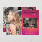 モデルアクターヘッドショットZED/COMPカード ポストカード (正面/裏面)