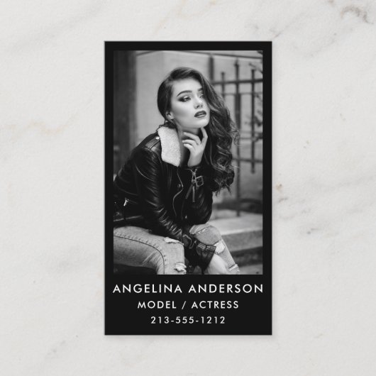 モデルアクター白黒フォトプロフェッショナル 名刺 (正面)