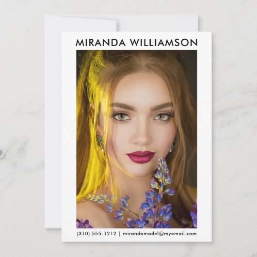 モデルアクター1フォトコンポジットカード5x7白色 招待状 (正面)