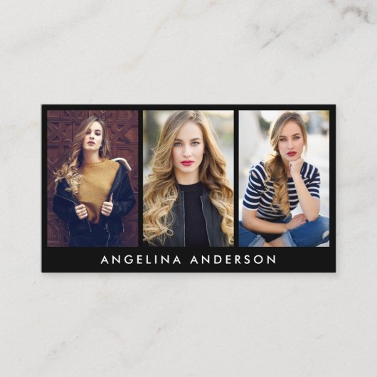 モデルアクター3フォト名刺Blk 名刺 (正面)