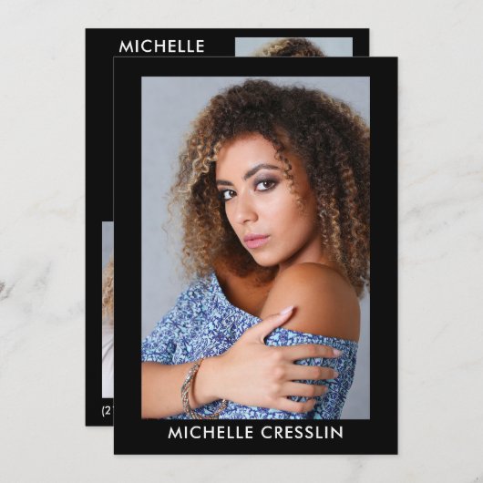 モデルアクター3 Photo Back Comp Zed Card 5x7 Blk 招待状 (正面/裏面)