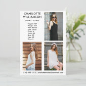 モデルアクター3 Photo Compカード5 x 7 W 招待状 (スタンド正面)