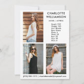 モデルアクター3 Photo Compカード5 x 7 Wht 招待状 (正面)