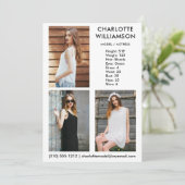 モデルアクター3 Photo Compカード5 x 7 Wht 招待状 (スタンド正面)