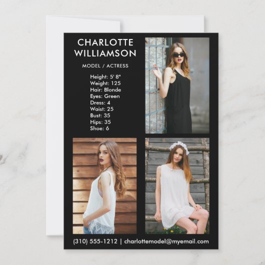 モデルアクター3 Photo Compカード5x7 B 招待状 (正面)