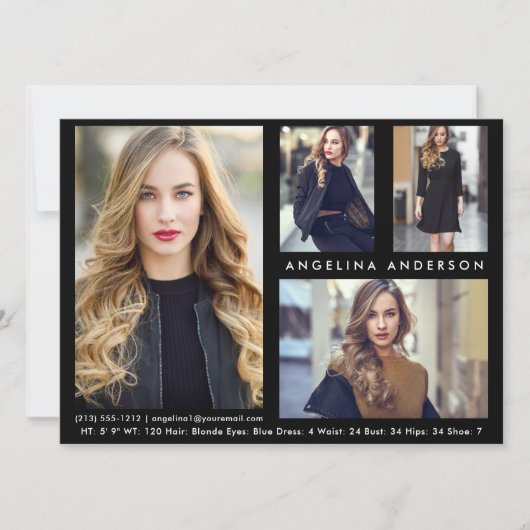 モデルアクター4フォトコンポジットカード – Blk前面 (正面)