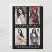 モデルアクター4 Photo Compカード5x7ブラック 招待状 (正面)