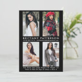 モデルアクター4 Photo Compカード5x7ブラック 招待状 (スタンド正面)