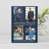 モデルアクター4 Photo Compカード5x7青 招待状 (スタンド正面)