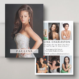 モデルアクター5x7 Comp Zedカード7フォト2面 招待状